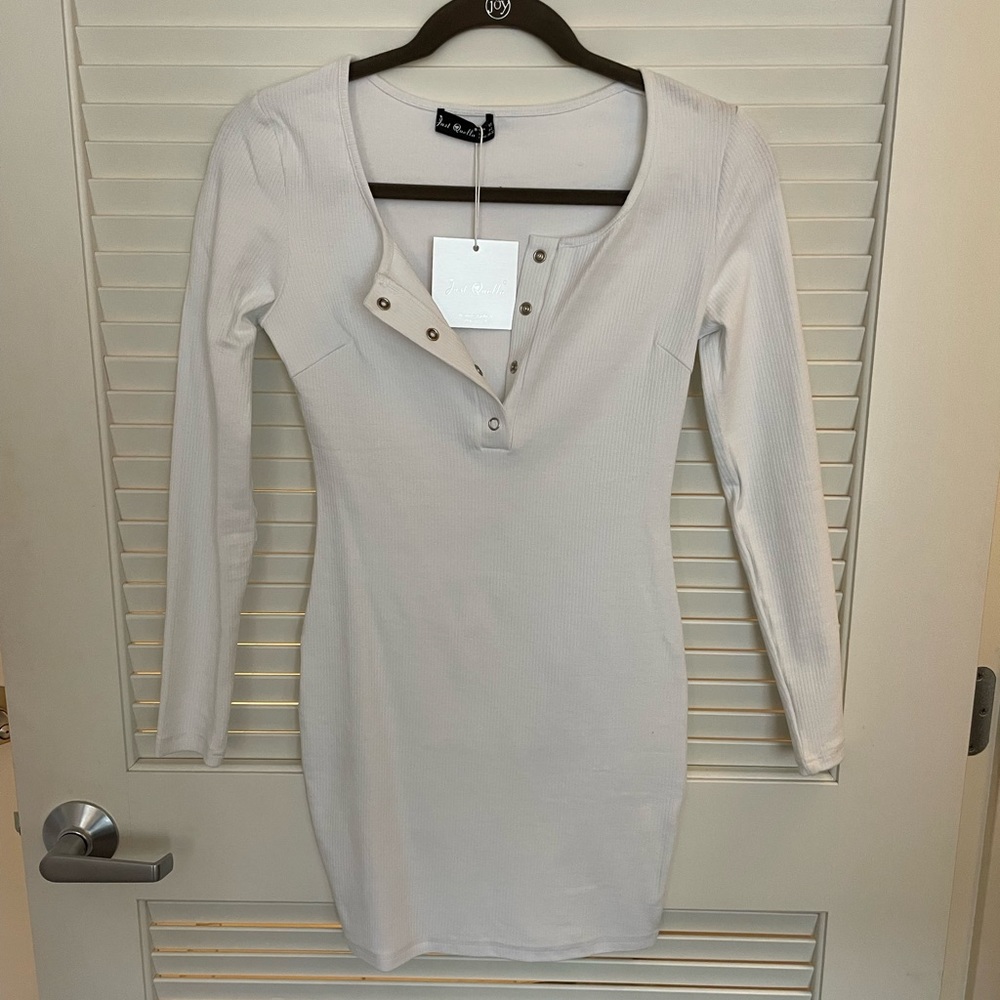 White mini bodycon dress. Brand new